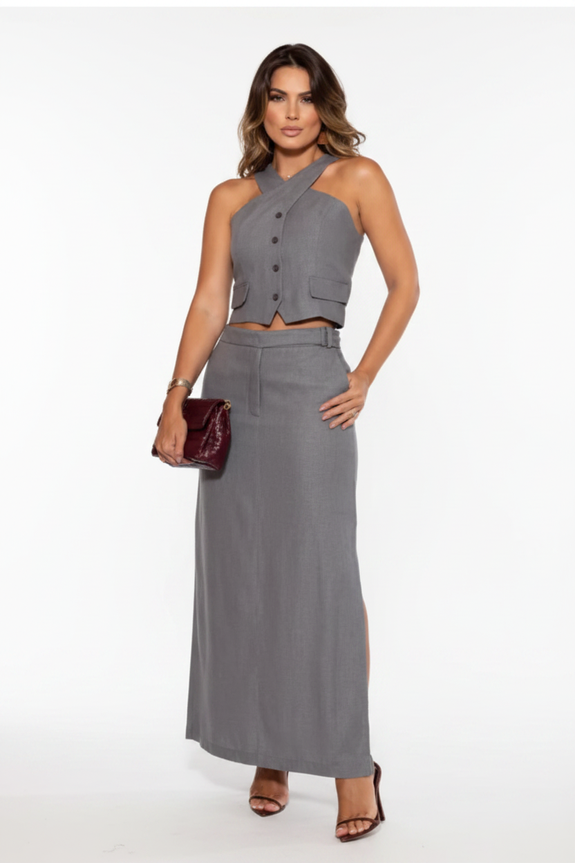 Tailored Set: Vest and Long Skirt (One Set)