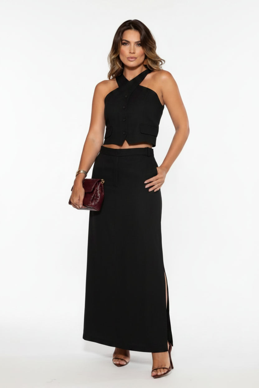 Tailored Set: Vest and Long Skirt (One Set)