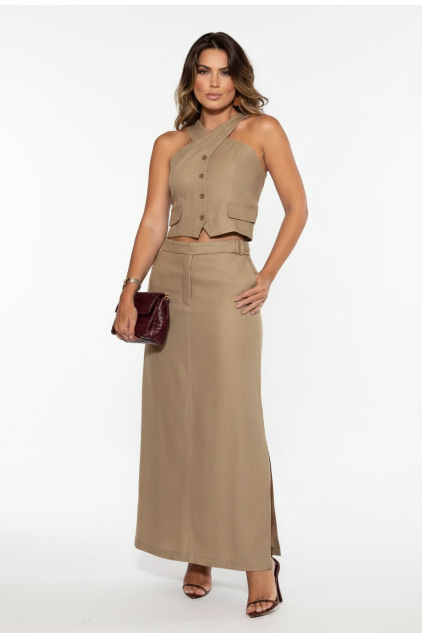 Tailored Set: Vest and Long Skirt (One Set)