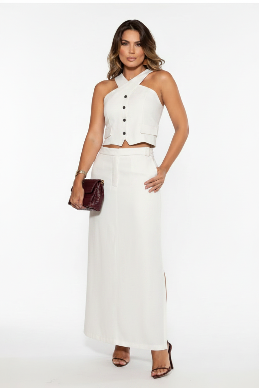 Tailored Set: Vest and Long Skirt (One Set)